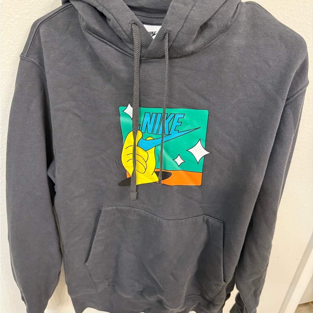 Nike Charcoal Hoodie with Graphic Design